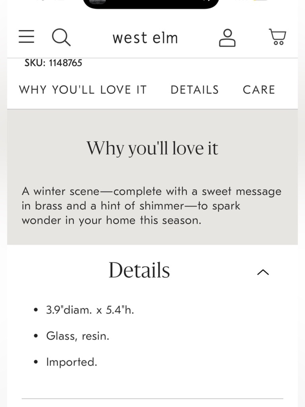 West Elm Love Snow Globe and Mirrored Tray - Picture 11 of 11